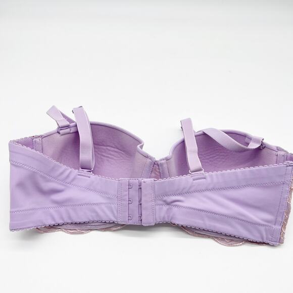 Maidenform Women 34D Love The Lift Balconette Bra Lilac Convertible DM9905 Lace - Picture 4 of 10